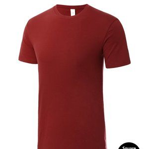Faction Short Sleeved High-Low Square Hem T-Shirt Burgundy